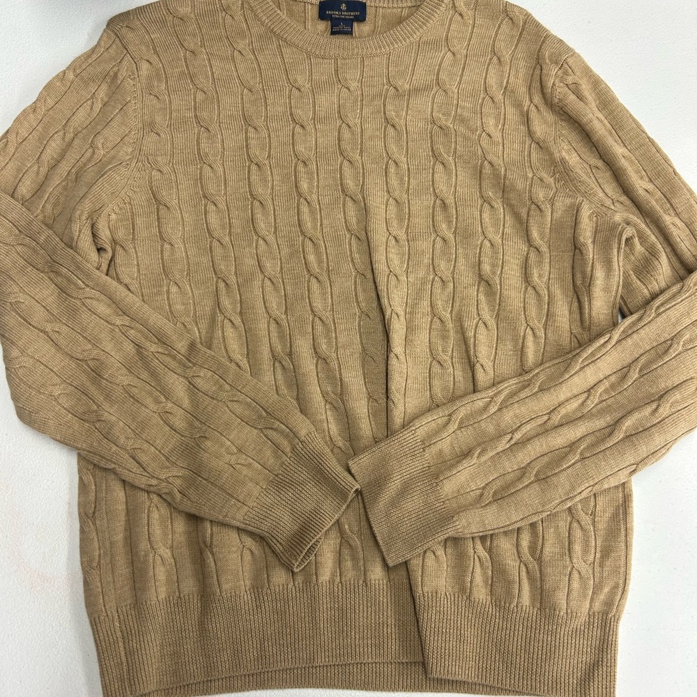 Brooks brothers Tan Cable Knit Sweater NWOT